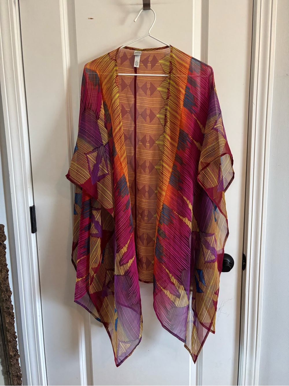 Colorful Geometric Sheer Shrug - Multicolor